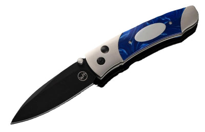 Titanium and Blue Kirinite Pocket Knife