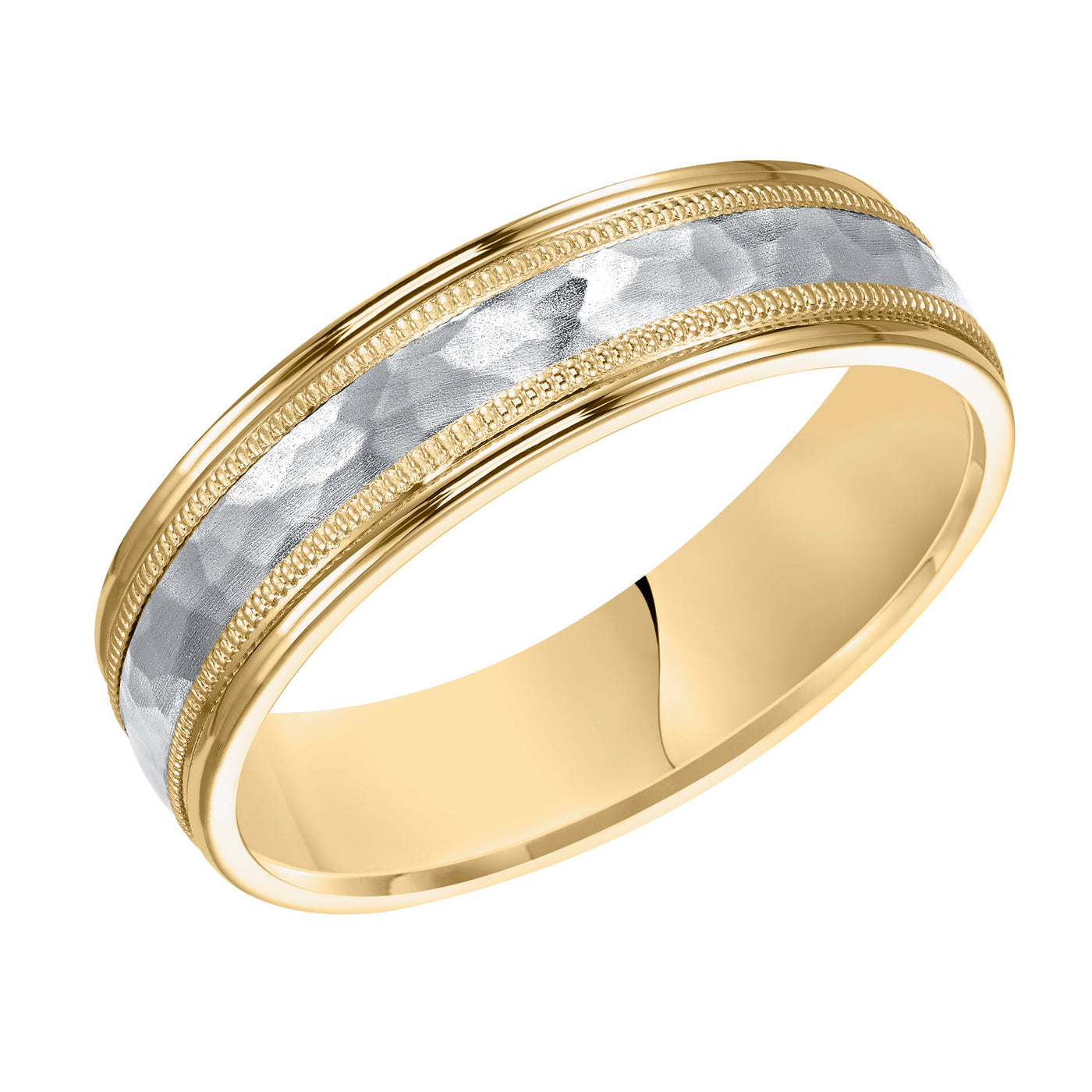 Yellow Gold and Platinum 6mm Men's Wedding Band