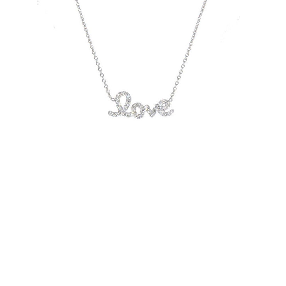 Tiny Treasures White Gold Love Necklace