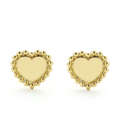 KSL 18K Gold Heart Stud Earrings