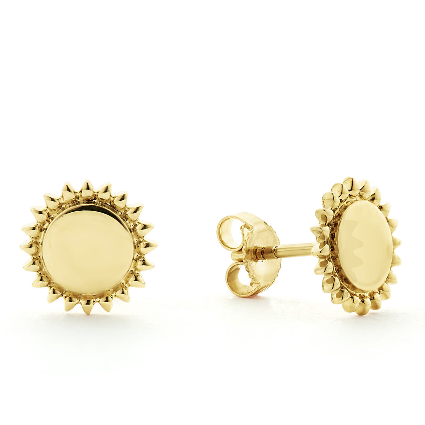 KSL 18K Gold Circle Stud Earrings