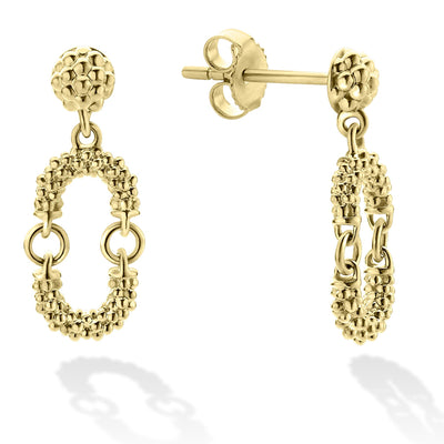 Signature Caviar Petite 18K Gold Superfine Caviar Drop Earrings