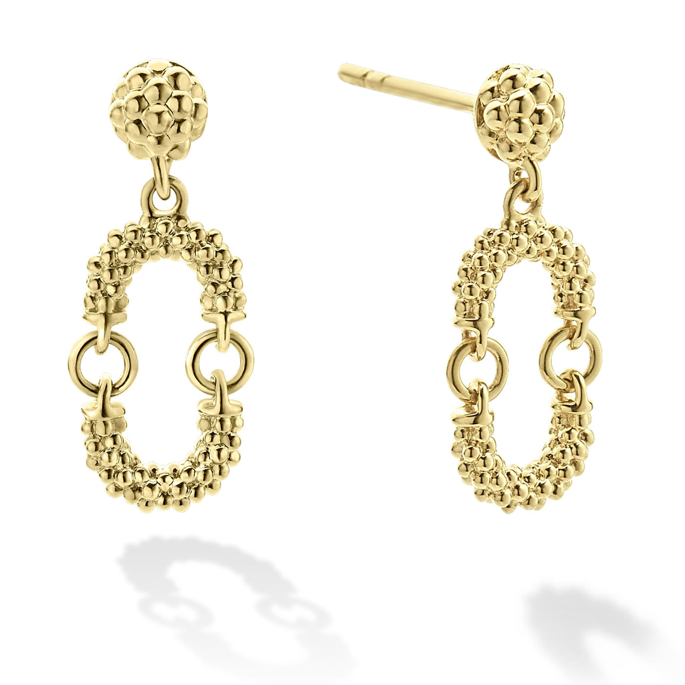 Signature Caviar Petite 18K Gold Superfine Caviar Drop Earrings