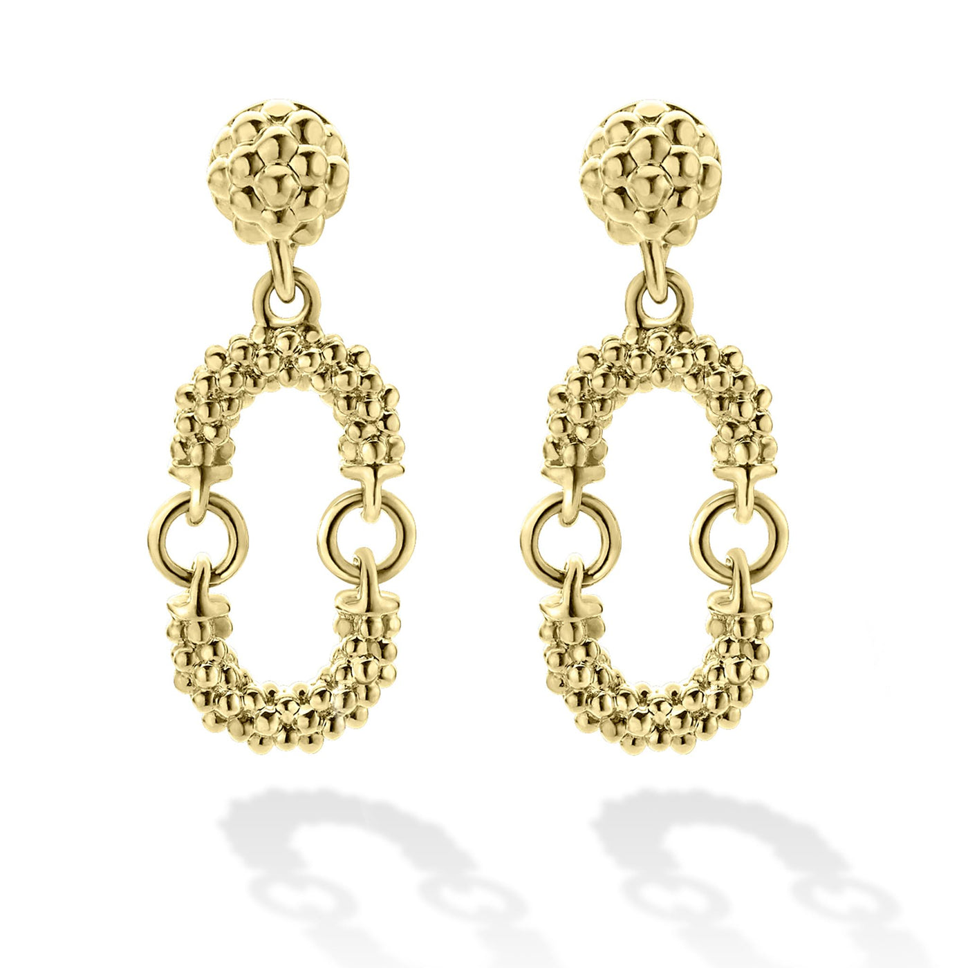 Signature Caviar Petite 18K Gold Superfine Caviar Drop Earrings