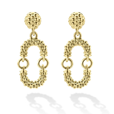 Signature Caviar Petite 18K Gold Superfine Caviar Drop Earrings