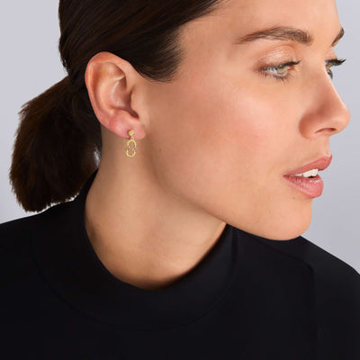 Signature Caviar Petite 18K Gold Superfine Caviar Drop Earrings