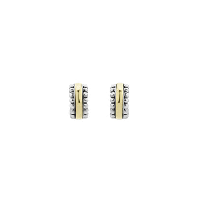 Signature Caviar Two-Tone Flute Huggie Earrings