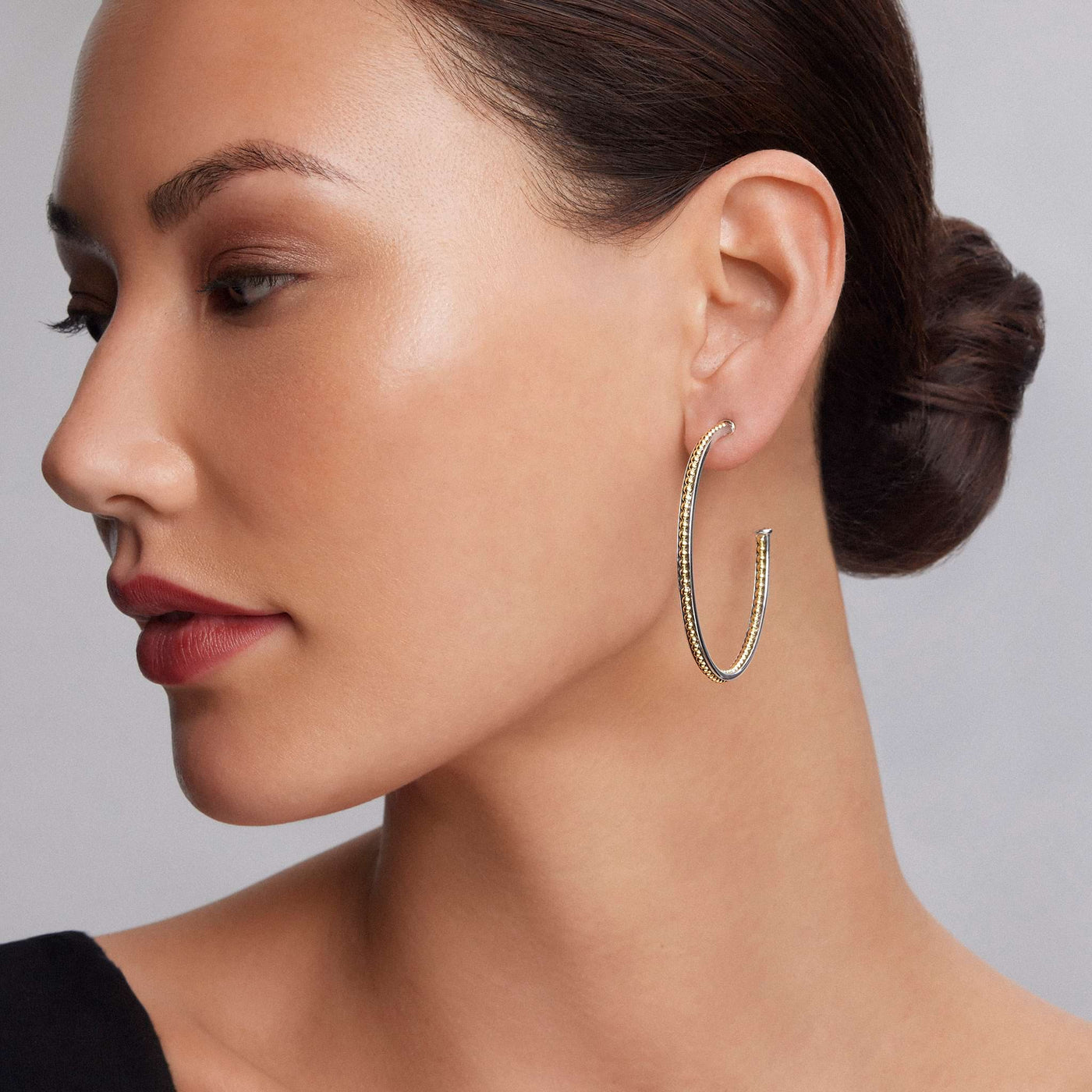 KSL Large Two-Tone Hoop Earrings