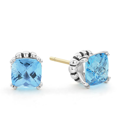 Swiss Blue Topaz|caviar earrings,stud earrings,lagos earrings,gemstone earrings