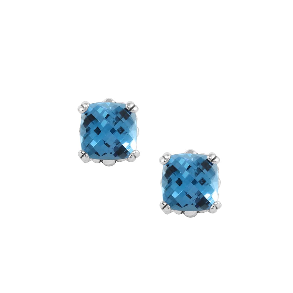 Swiss Blue Topaz|caviar earrings,stud earrings,lagos earrings,gemstone earrings