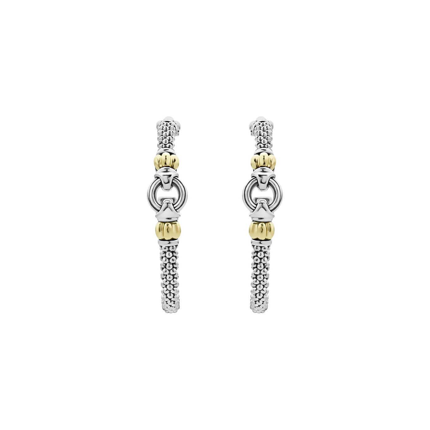 Signature Caviar Two-Tone Caviar Hoop Earrings