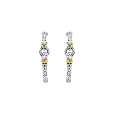 Signature Caviar Two-Tone Caviar Hoop Earrings