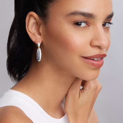 Beloved Smooth Silver Drop Earrings