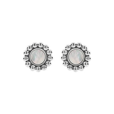 White Mother of Pearl|caviar earrings,stud earrings,lagos earrings,gemstone earrings