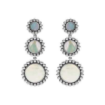 White Mother of Pearl|caviar earrings,drop earrings,lagos earrings,gemstone earrings