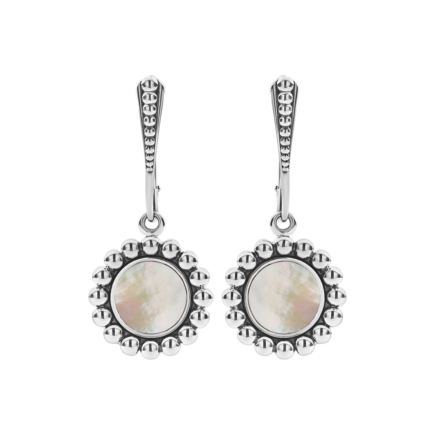 White Mother of Pearl|caviar earrings,drop earrings,lagos earrings,gemstone earrings