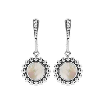 White Mother of Pearl|caviar earrings,drop earrings,lagos earrings,gemstone earrings