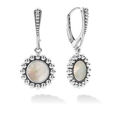 White Mother of Pearl|caviar earrings,drop earrings,lagos earrings,gemstone earrings