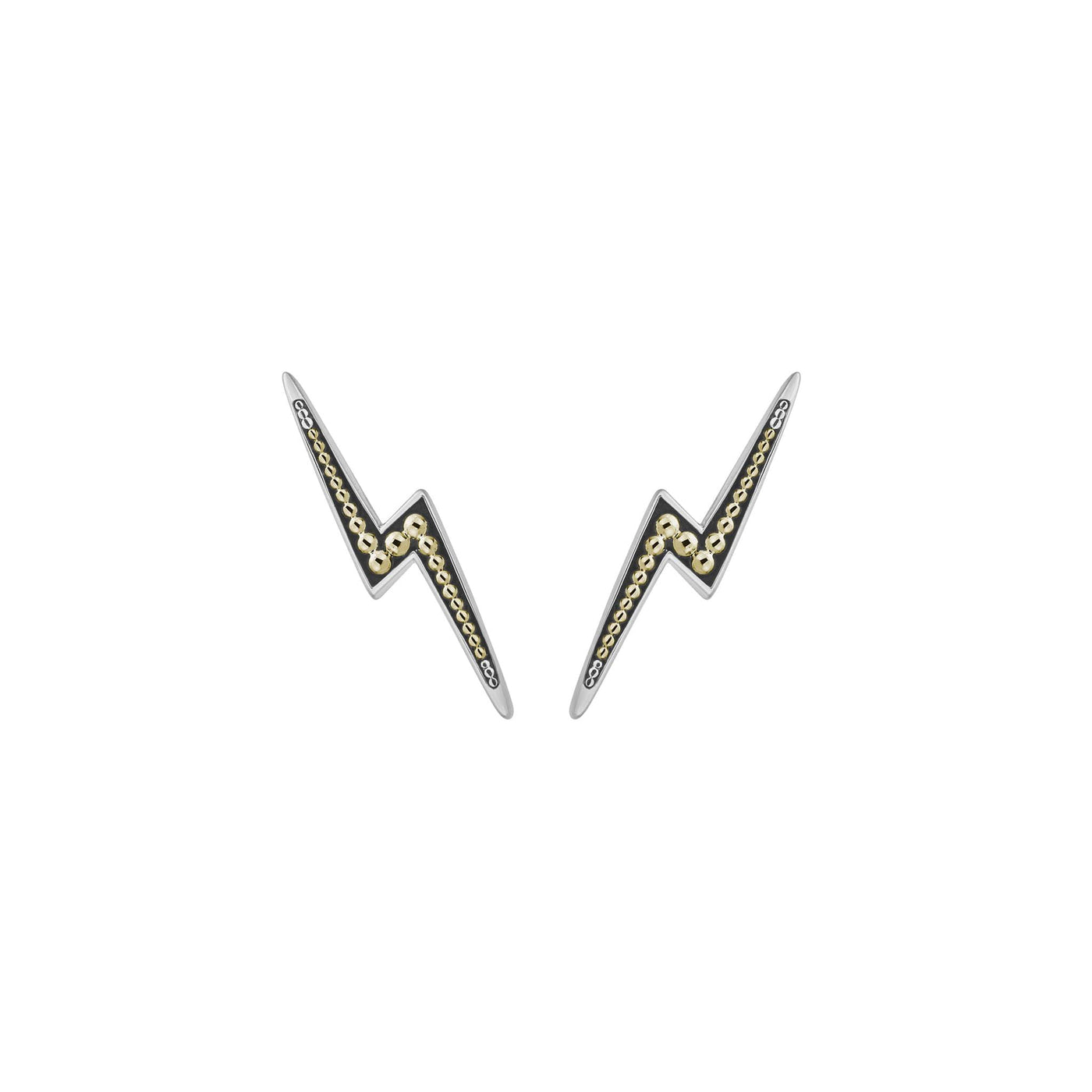 Signature Caviar Two-Tone Lightning Bolt Stud Earrings