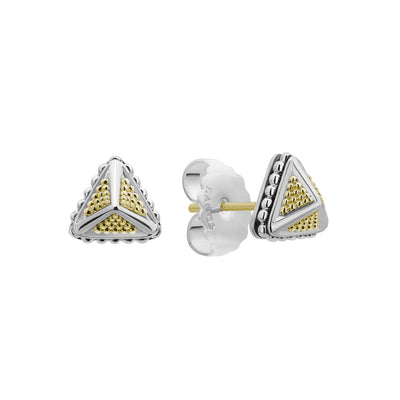 KSL Small Caviar Pyramid Stud Earrings