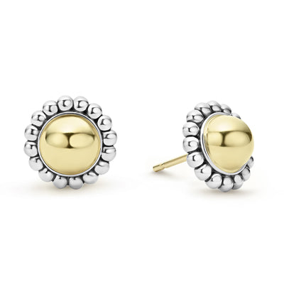 High Bar Two-Tone Caviar Stud Earrings