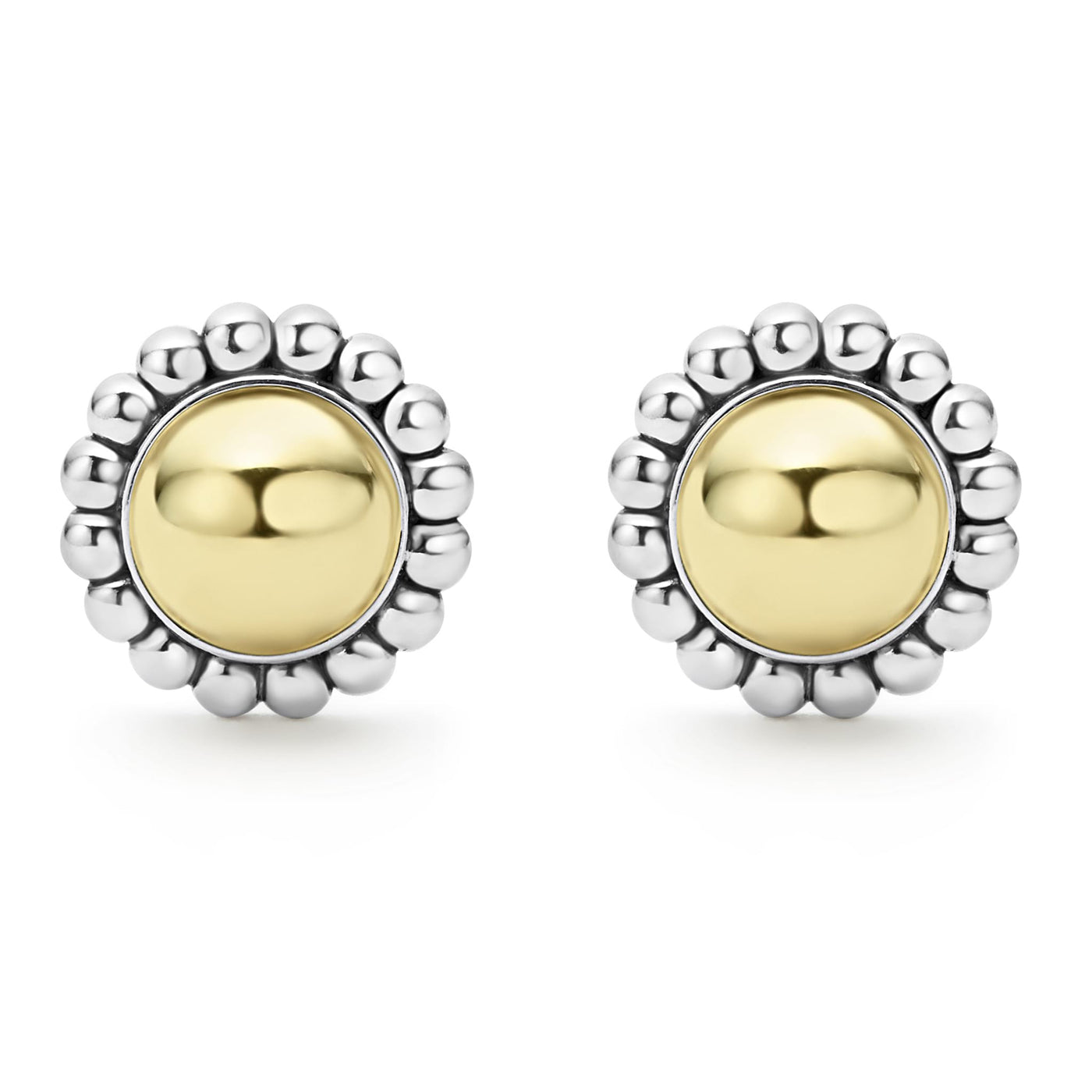 High Bar Two-Tone Caviar Stud Earrings