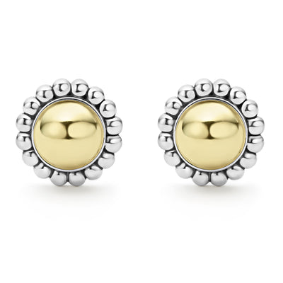 High Bar Two-Tone Caviar Stud Earrings