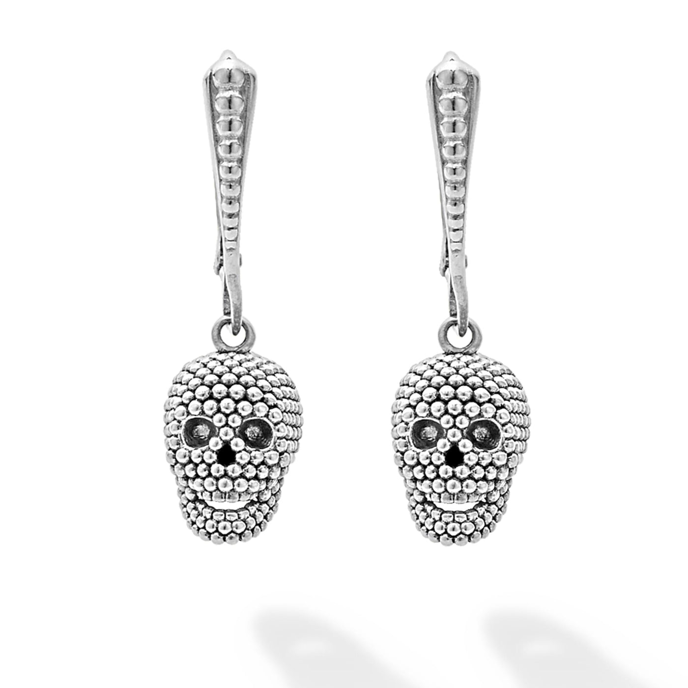 Anthem Caviar Beaded Skull Drop Earrings