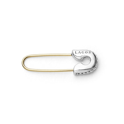 KSL Two-Tone Safety Pin Earring