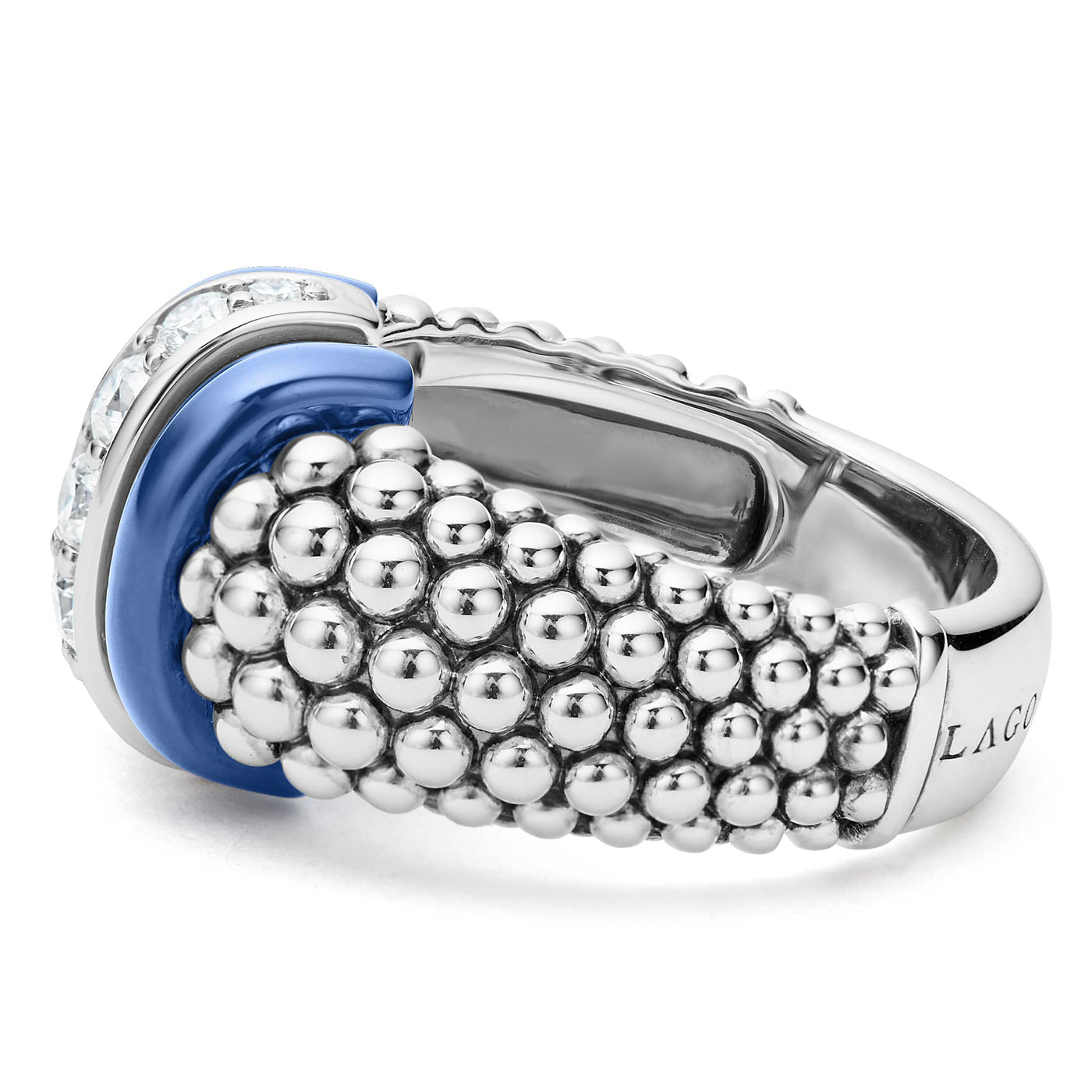 Blue Caviar Ceramic Caviar Diamond Ring