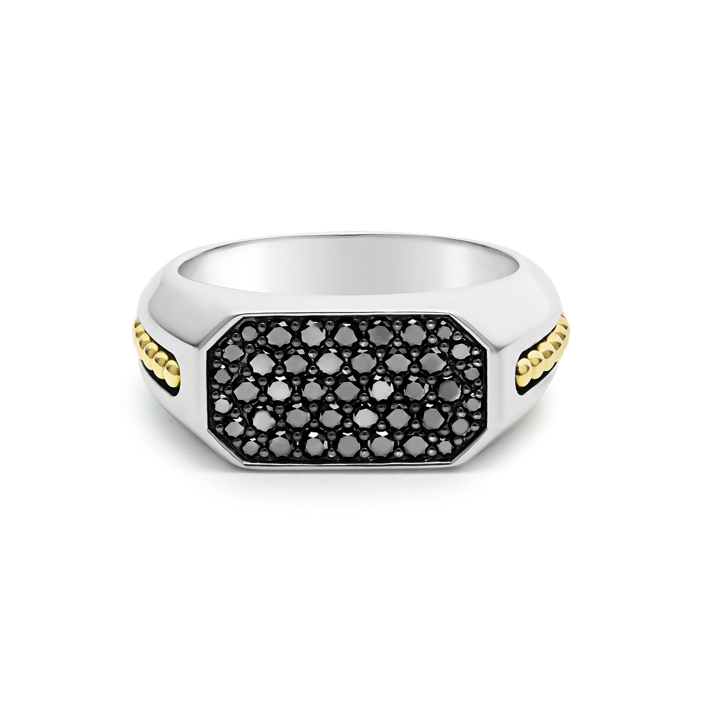 Anthem Two-Tone Octagon Black Diamond Ring