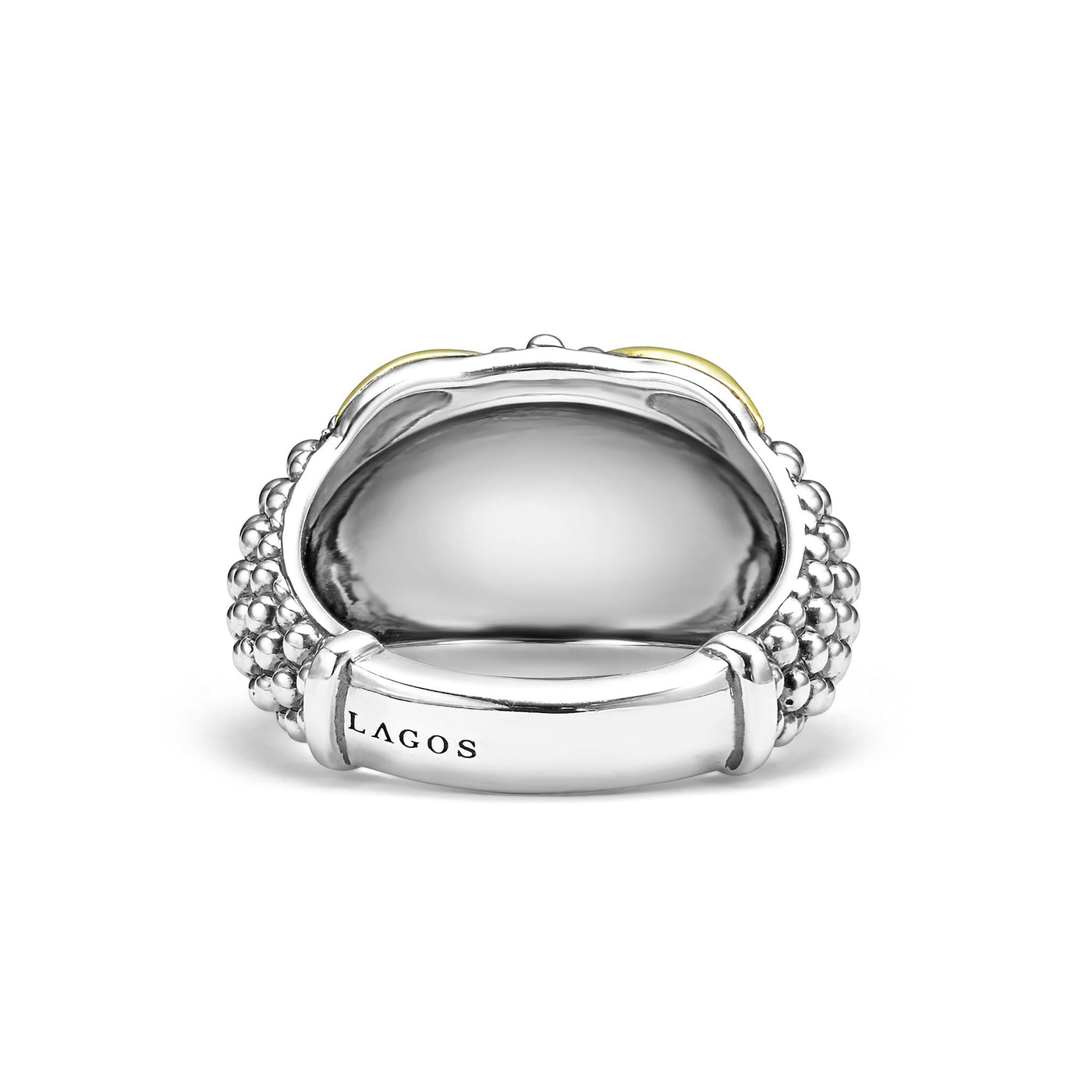 Embrace Two-Tone X Caviar Dome Ring