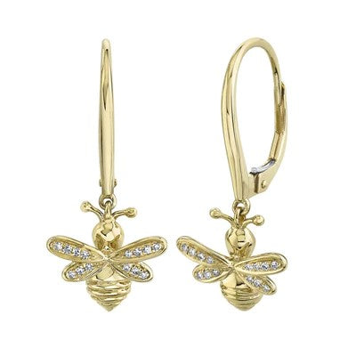 0.07CT DIAMOND BEE EARRING