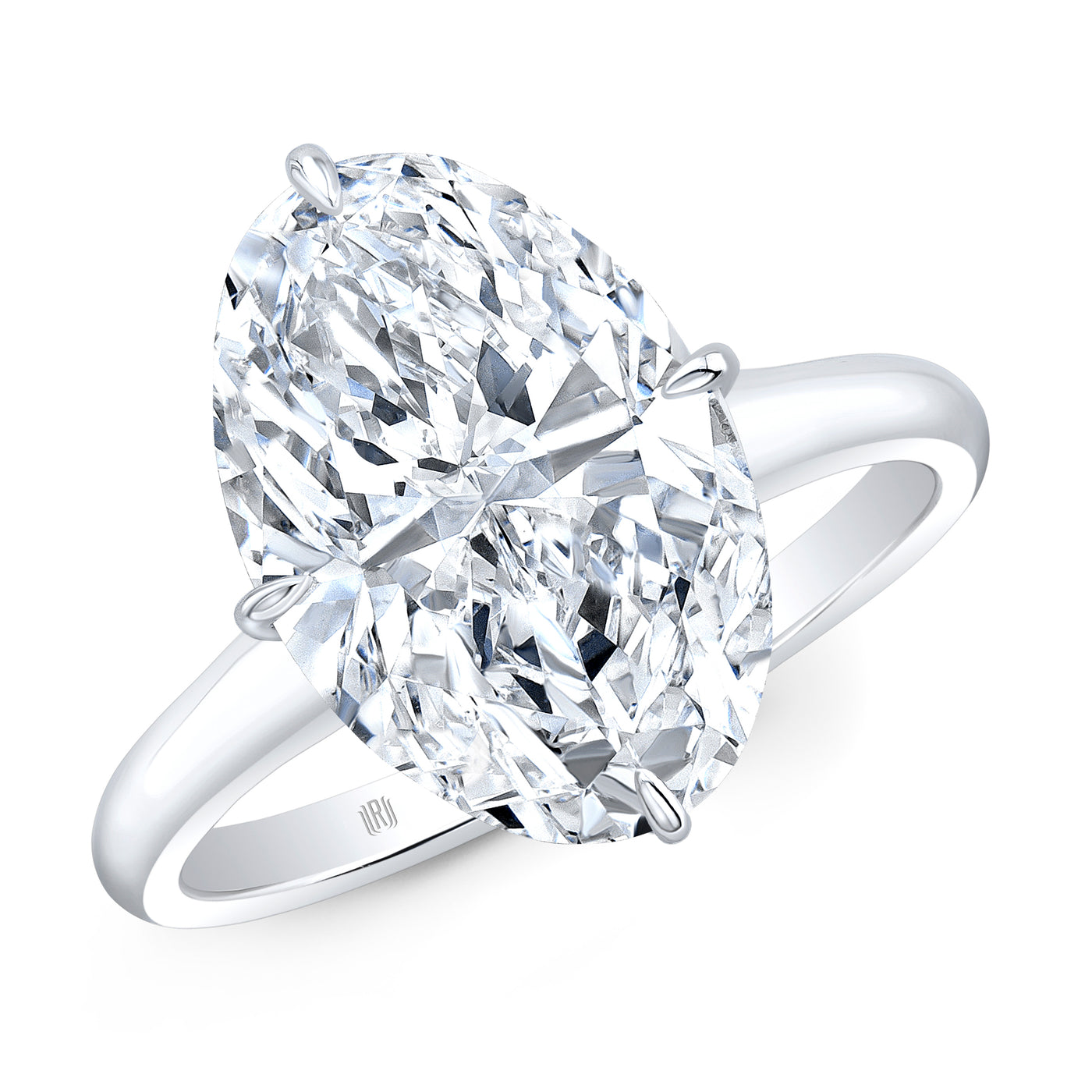 Oval Diamond Solitaire Ring in Platinum