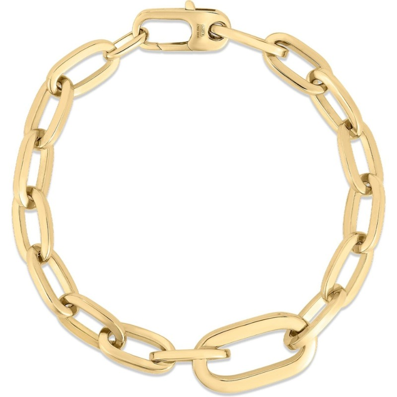 18K Yellow Gold Oro Classic Paperclip Link Bracelet By Roberto Coin