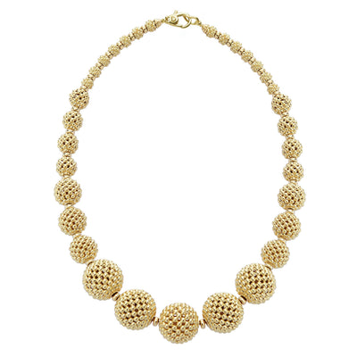 Caviar Gold 18K Gold Caviar Beaded Ball Necklace