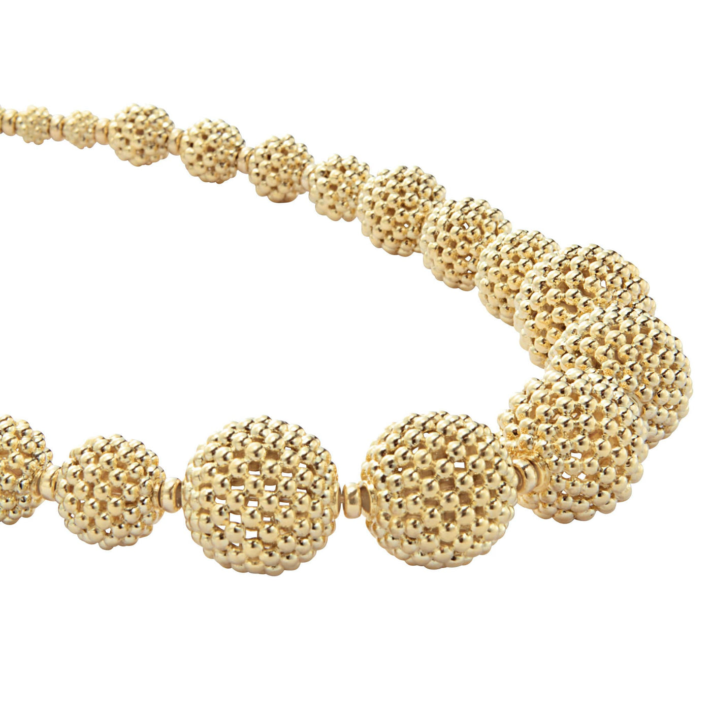 Caviar Gold 18K Gold Caviar Beaded Ball Necklace