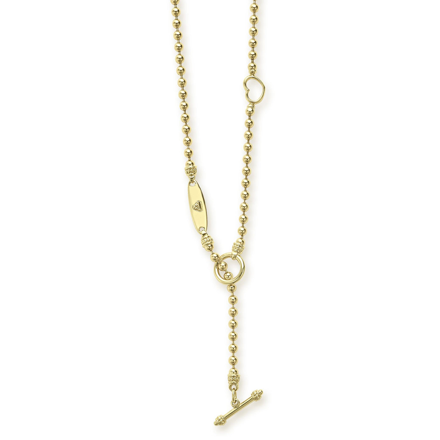 Signature Caviar 18K Gold Beaded Toggle Necklace