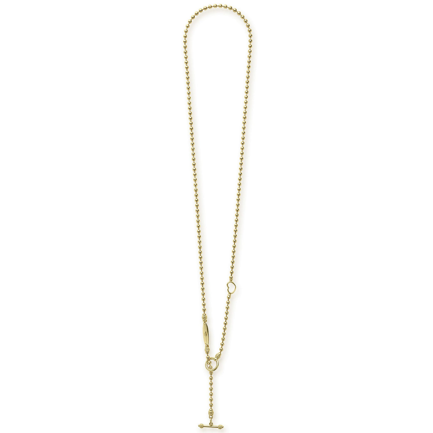 Signature Caviar 18K Gold Beaded Toggle Necklace