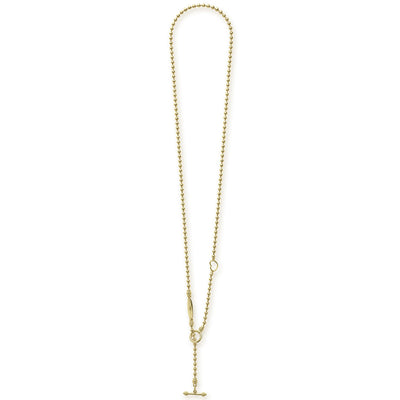 Signature Caviar 18K Gold Beaded Toggle Necklace