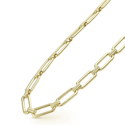 Signature Caviar 18K Gold Link Necklace