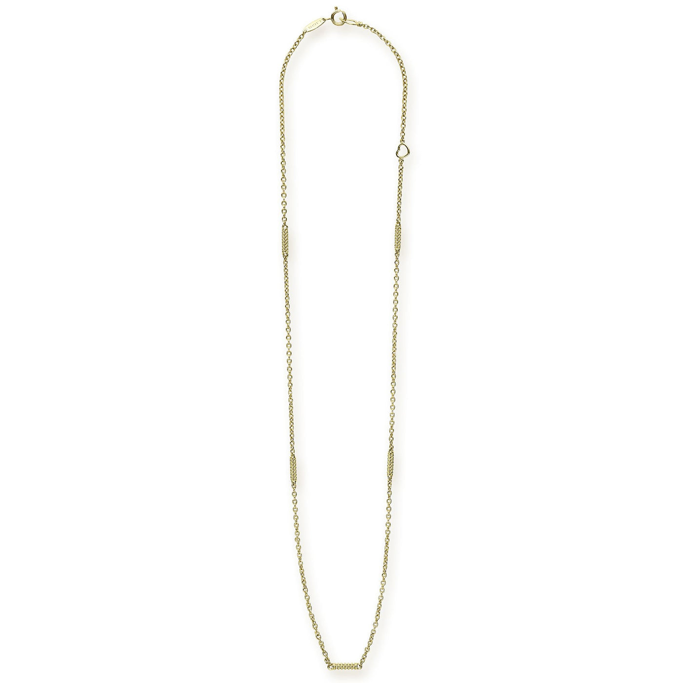 Signature Caviar 18K Gold Superfine Station Chain Necklace