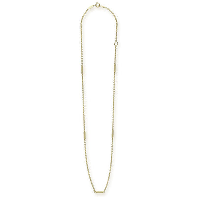 Signature Caviar 18K Gold Superfine Station Chain Necklace