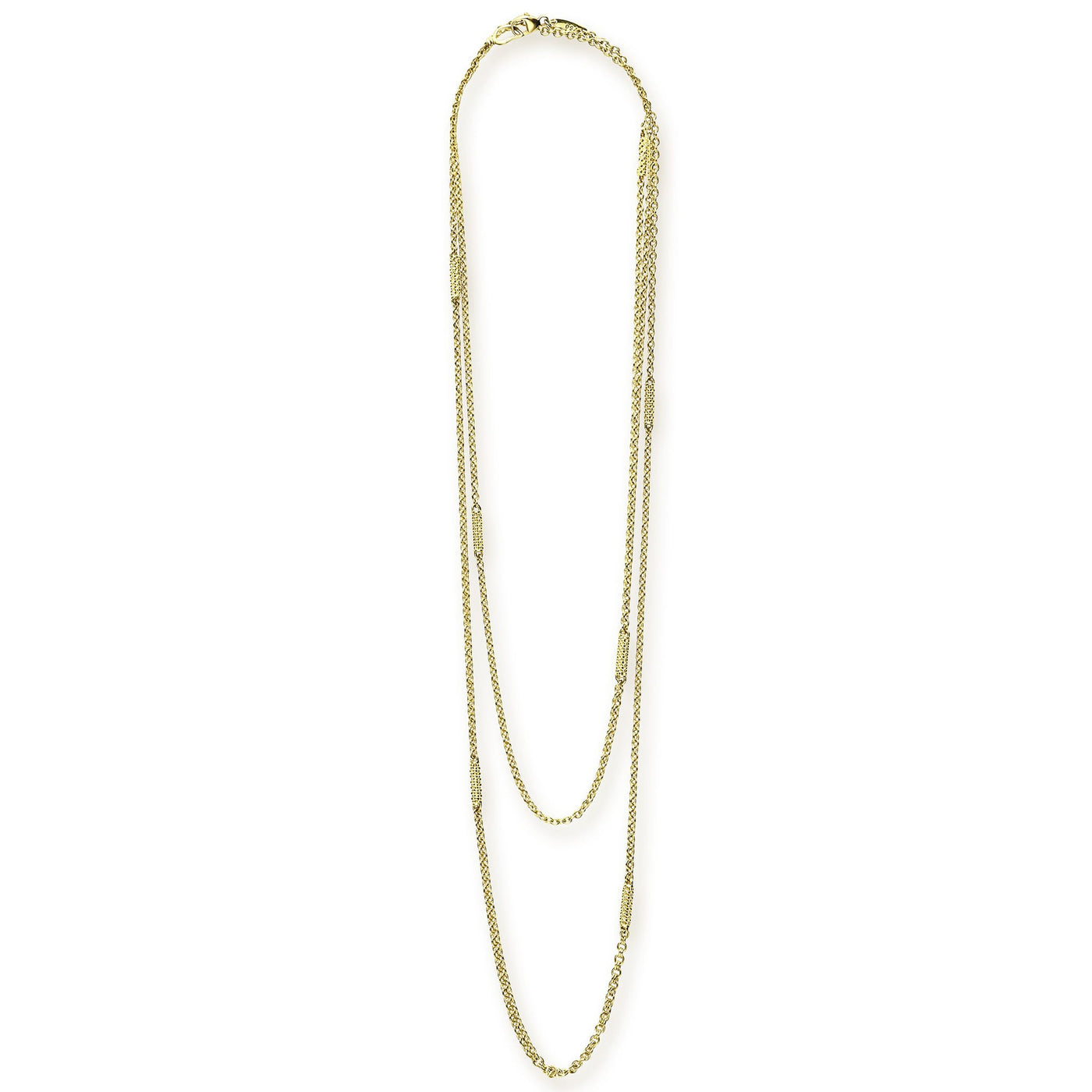 Signature Caviar 18K Gold Superfine Station Chain Necklace