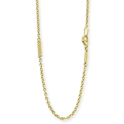 Signature Caviar 18K Gold Superfine Station Chain Necklace