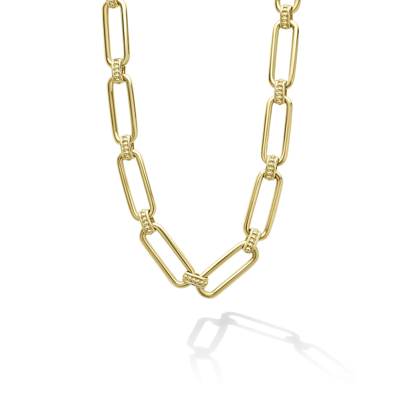 Signature Caviar 18K Gold Petite Link Necklace