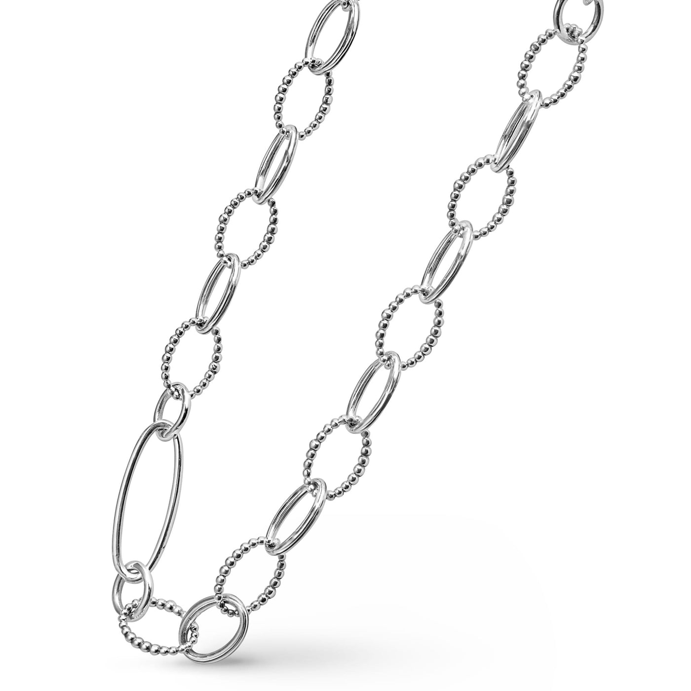 Signature Caviar Sterling Silver Link Necklace