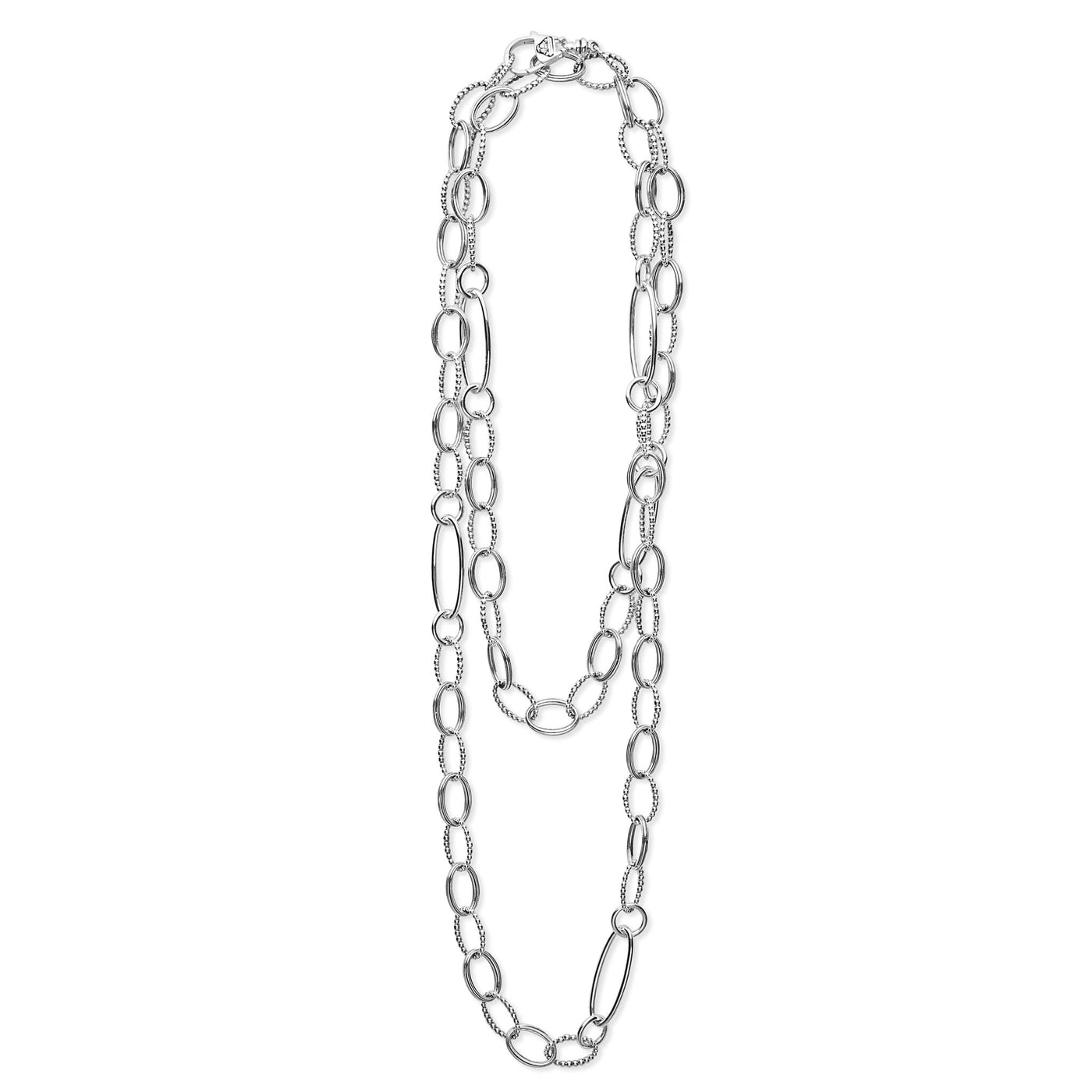 Signature Caviar Sterling Silver Link Necklace