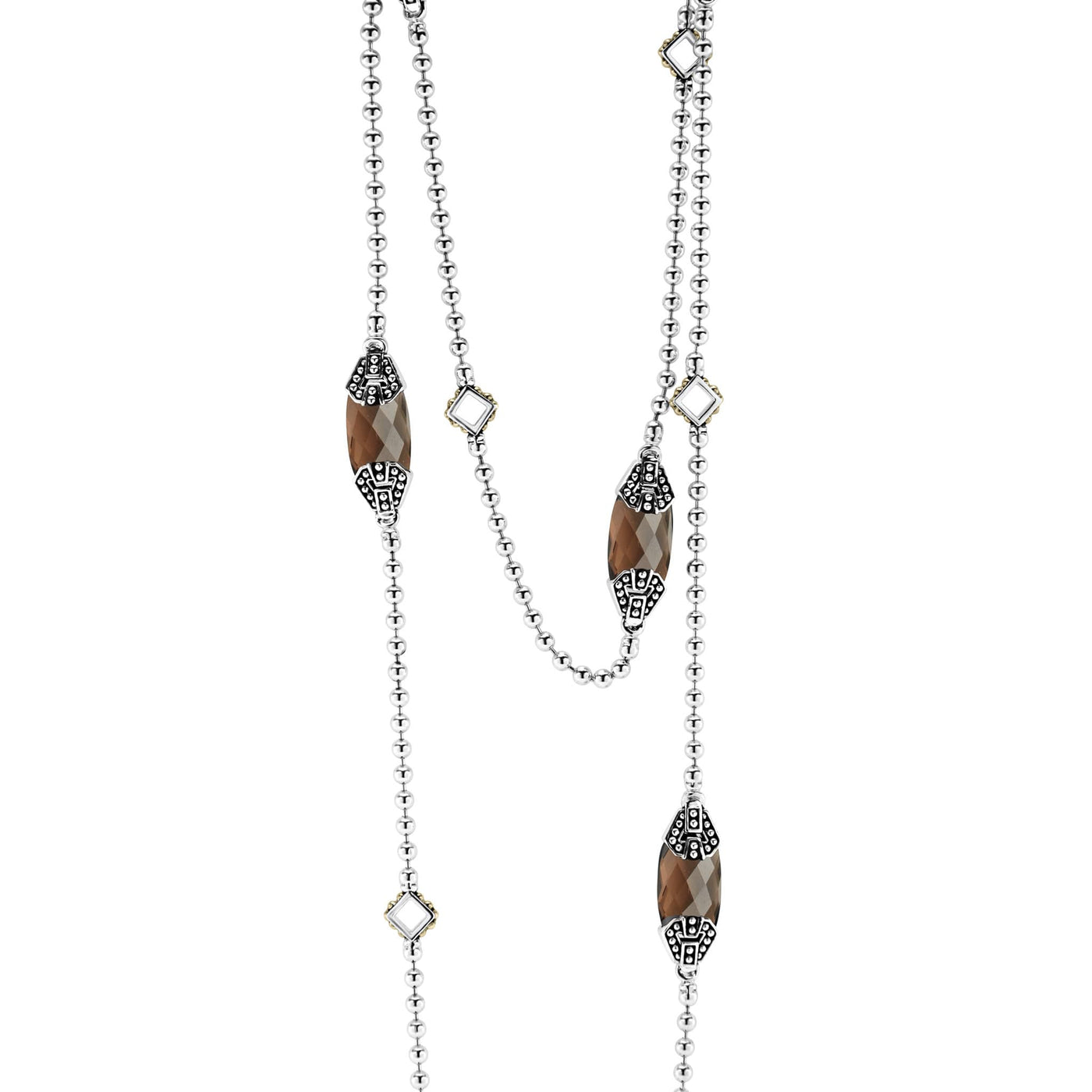 Smokey Quartz|caviar necklace,gemstone necklace,designer necklace,statement necklace