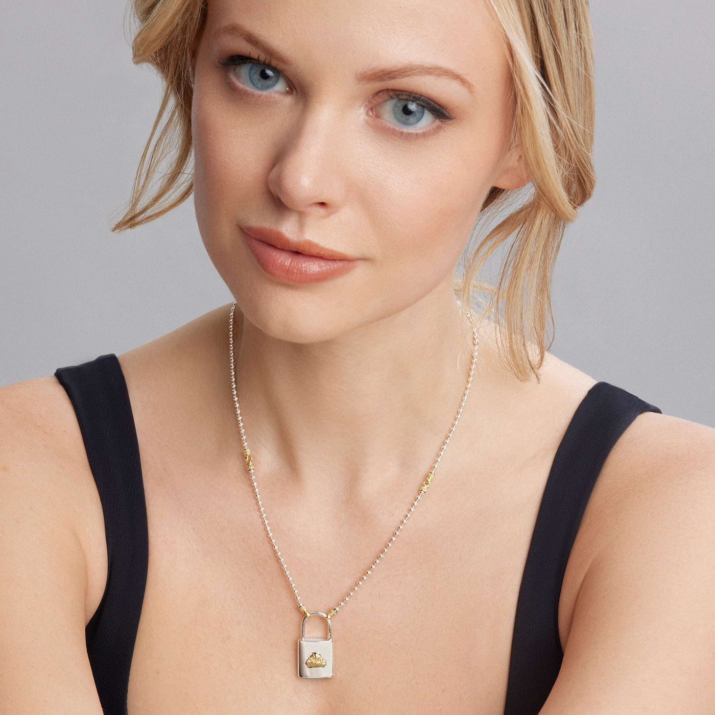 Beloved Large Two-Tone Lock Necklace